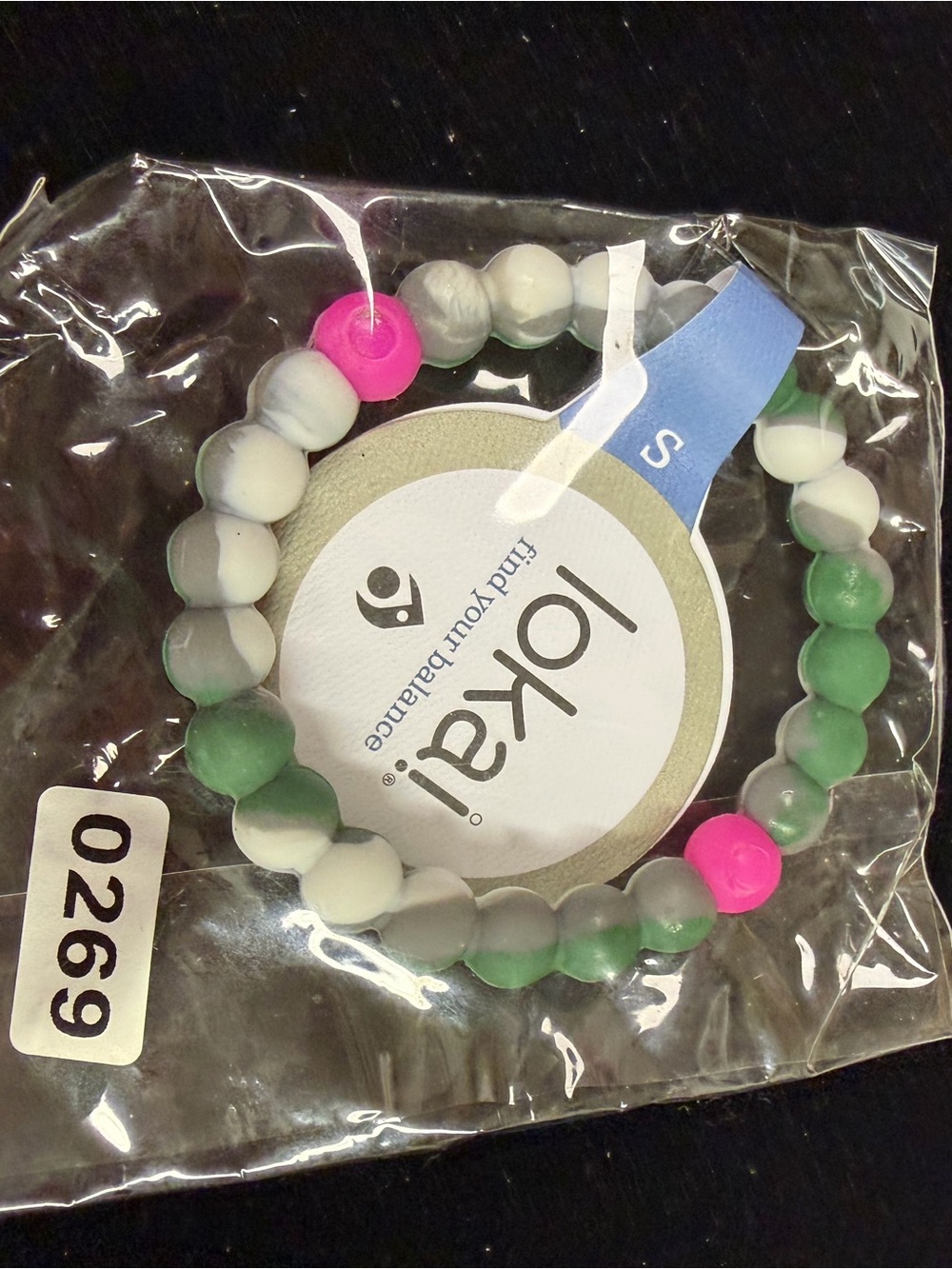 Lokai Kids Beaded Bracelet - Green, White & Pink Accent